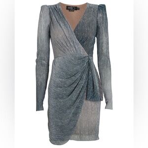 Patbo Lurex Wrap mini dress